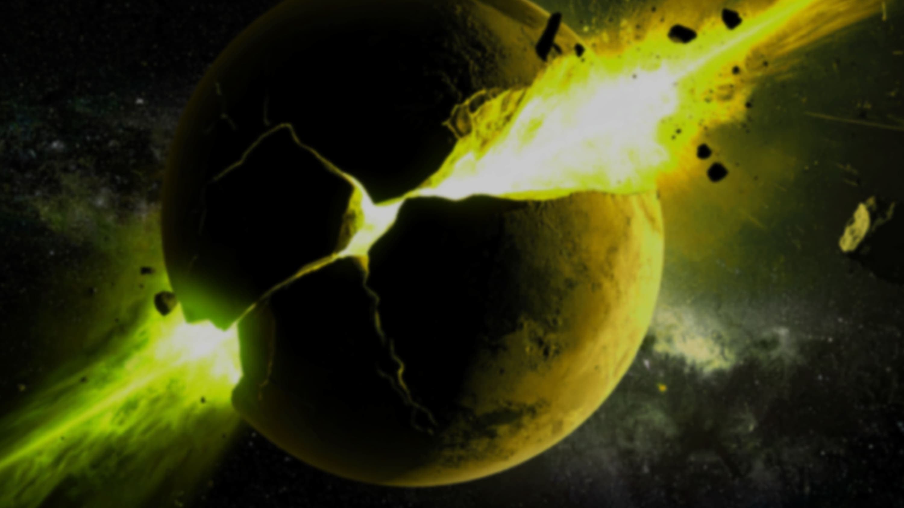 Background depicting exploding planet